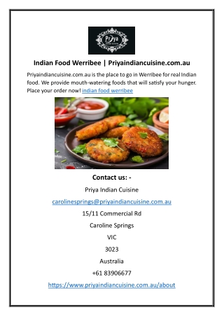 indian food werribee