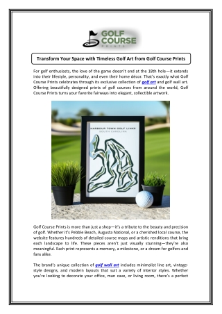 Transform Your Space with Golf Wall Art - Shop Now