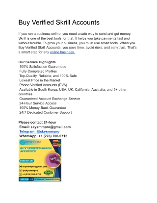 Buy Verified Skrill Accounts