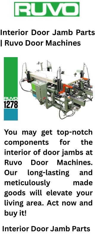 Interior Door Jamb Parts  Ruvo Door Machines