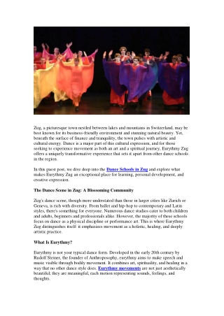 Exploring Dance Schools in Zug: A Hub of Movement and Expression