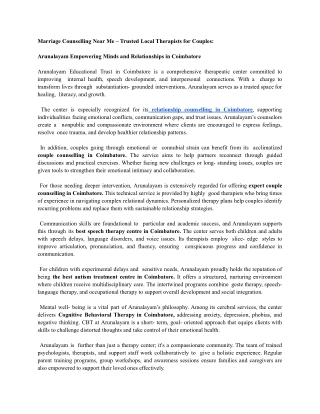 Marriage Counselling Near Me – Trusted Local Therapists for Couples_