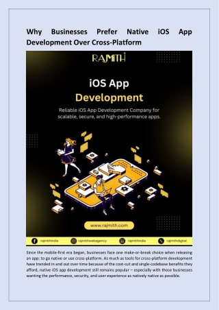 Why Businesses Prefer Native iOS App Development Over Cross‑Platform
