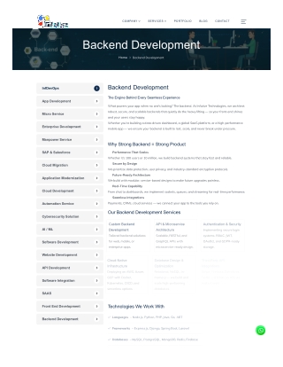 Backend Development in Dwarka