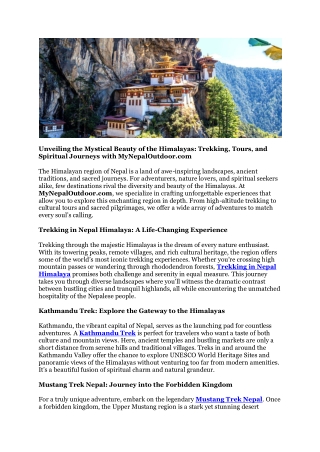 Trekking In Nepal Himalaya