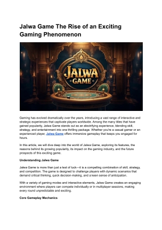 Jalwa Game