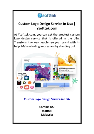 Custom Logo Design Service In Usa  Ysofttek.com