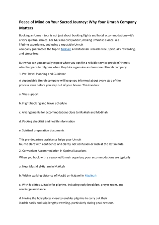 Peace of Mind on Your Sacred Journey