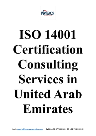 ISO 14001 Certification Consulting Services in United Arab Emirates