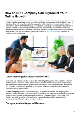 How an SEO Company Can Skyrocket Your Online Growth