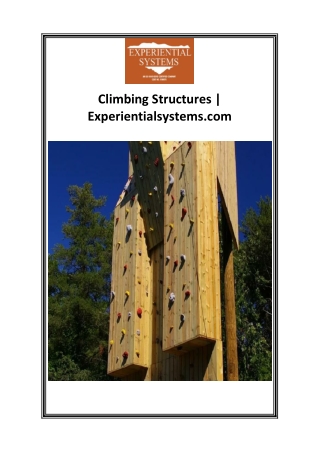Climbing Structures  Experientialsystems.com