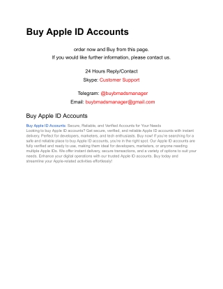 Buy Apple ID Accounts