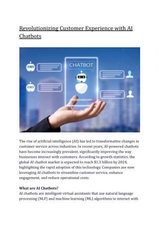 Revolutionizing Customer Experience with AI Chatbots