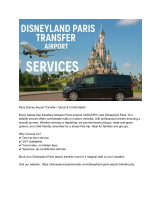 Paris Disney airport transfer,