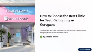 How to Choose the Best Clinic for Teeth Whitening in Goregaon