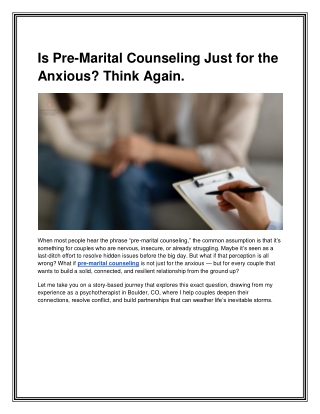 Is Pre-Marital Counseling Just for the Anxious_ Think Again.