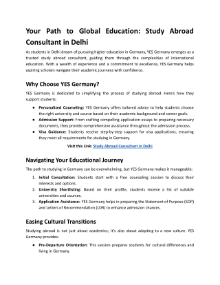 Study in Germany with YES Germany Delhi