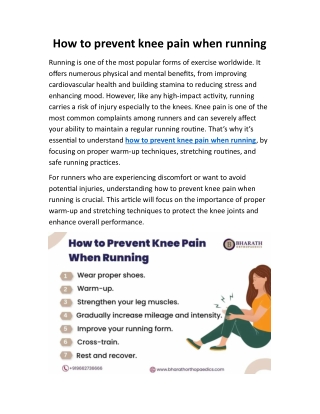 How to prevent knee pain when running