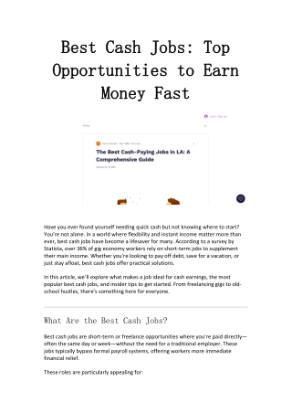 Noticing a growing demand from job seekers who wanted to be paid in cash and on