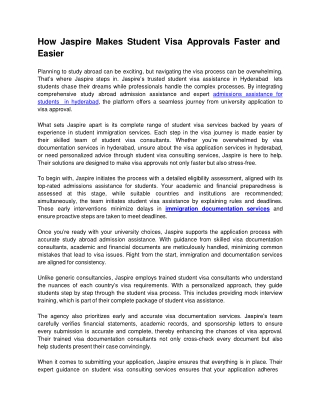 How Jaspire Makes Student Visa Approvals Faster and Easier