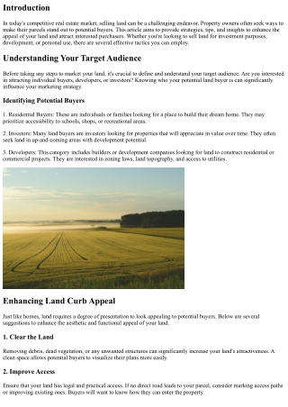 How to Make Your Land Stand Out to Potential Buyers