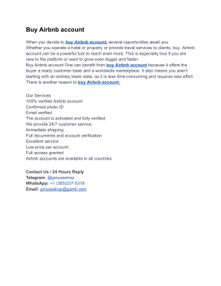 Where can I safely Buy Airbnb account_