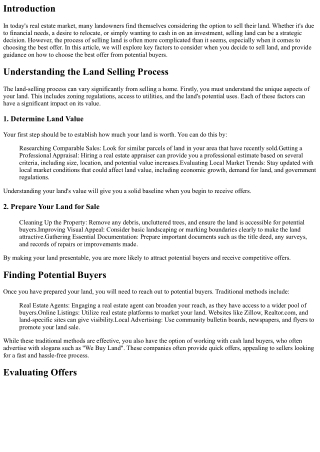 We Buy Land: How to Choose the Best Offer