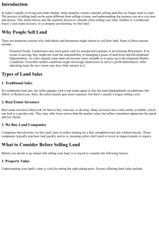 We Buy Land: What to Know Before Selling