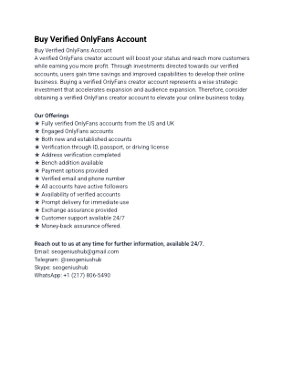 Buy Verified OnlyFans Account