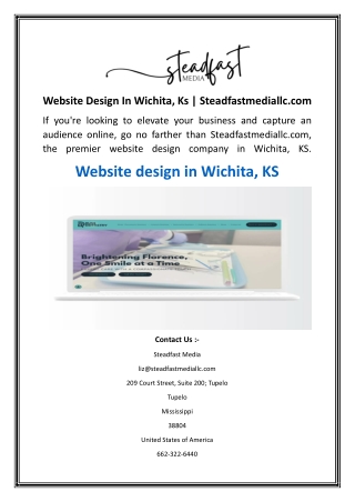Website Design In Wichita, Ks  Steadfastmediallc.com