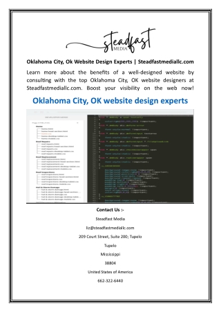 Oklahoma City, Ok Website Design Experts  Steadfastmediallc.com