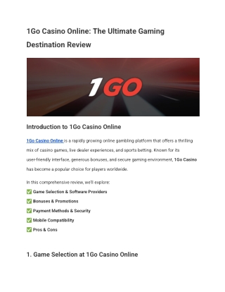 1Go Casino Online_ The Ultimate Gaming Destination Review