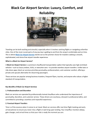 Black Car Airport Service
