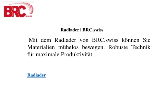 Radlader  BRC.swiss