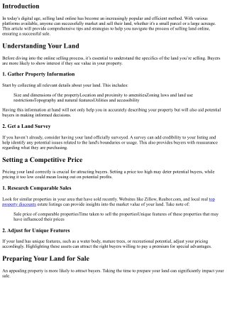 Sell Land Online: Tips for a Successful Sale