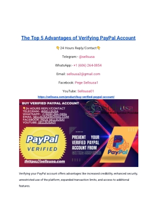 The Top 5 Advantages of Verifying PayPal Account