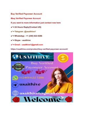 Buy Verified Payoneer Account