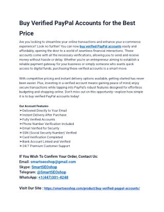 Buy Verified PayPal Accounts