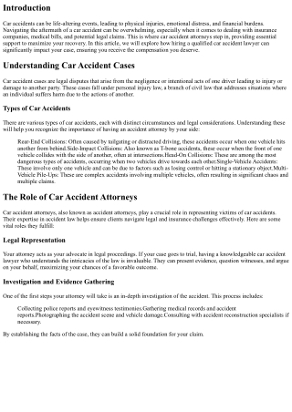 Maximizing Your Recovery: Car Accident Attorneys Can Help