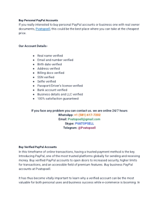 Buy Personal PayPal Accounts