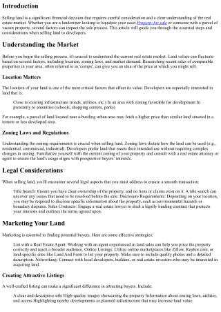 Selling Land to Developers: What You Need to Know