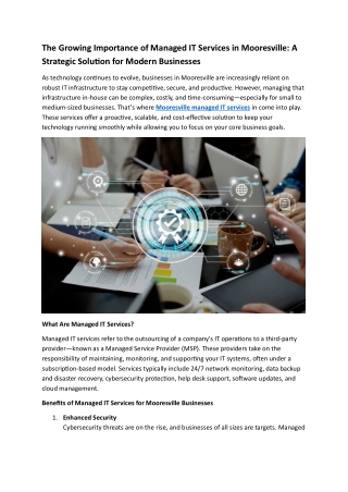 The Growing Importance of Managed IT Services in Mooresville