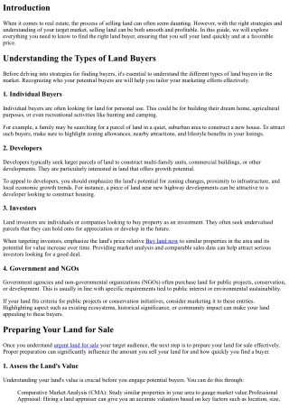 The Ultimate Guide to Finding the Right Land Buyer