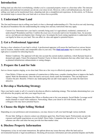 10 Steps to Selling Your Land Stress-Free