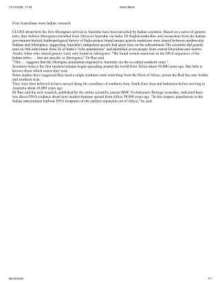 FIRST AUSTRALIAN ABORIGINALS