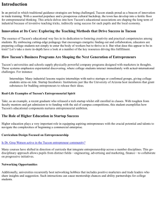 Innovation at Its Core: Exploring the Teaching Methods that Drive Success in Tuc