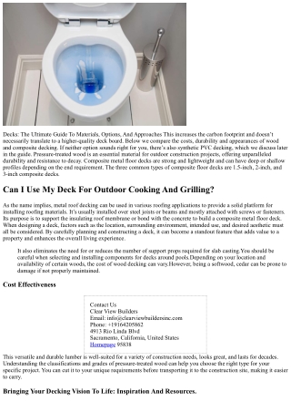 Deck Materials Composite & Wood