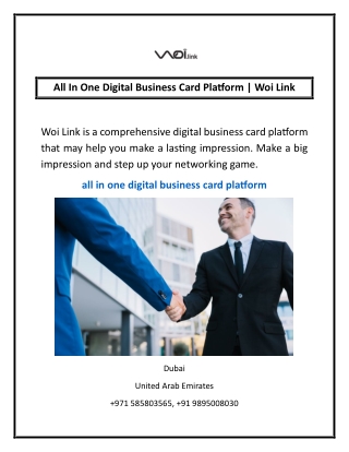 All In One Digital Business Card Platform | Woi Link
