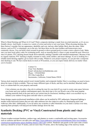 Types of Decks: Comprehensive Guide on Styles and Materials for Your Perfect Hom