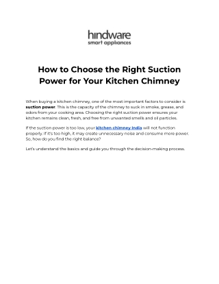 Best Hindware Kitchen Chimney India For Smoke-Free Cooking